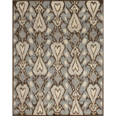 Jazz Hand Knotted Wool Area Rug in Bronze