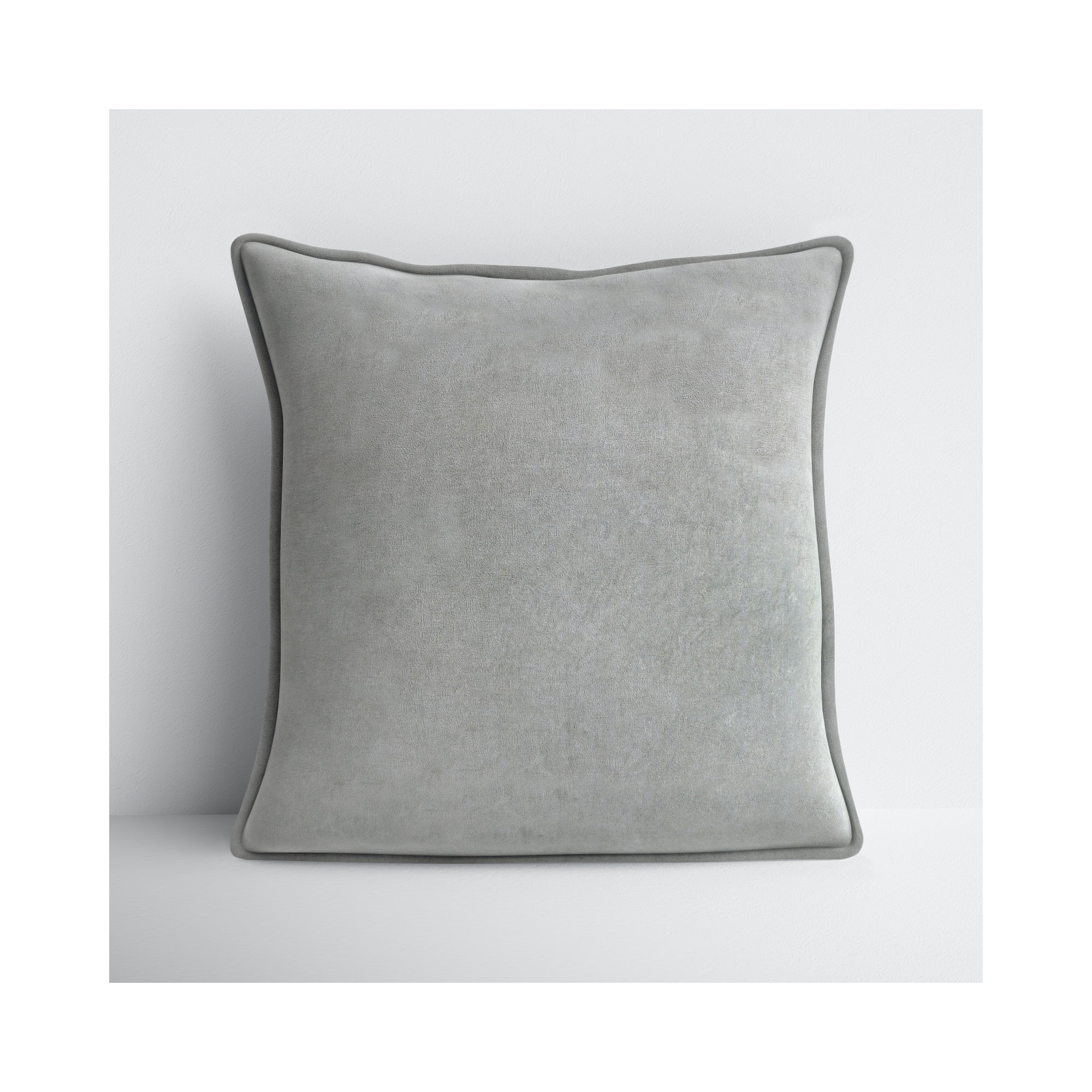 Edgar 100% Cotton Throw Pillow, 20"H x 20"W, Down, Medium Gray