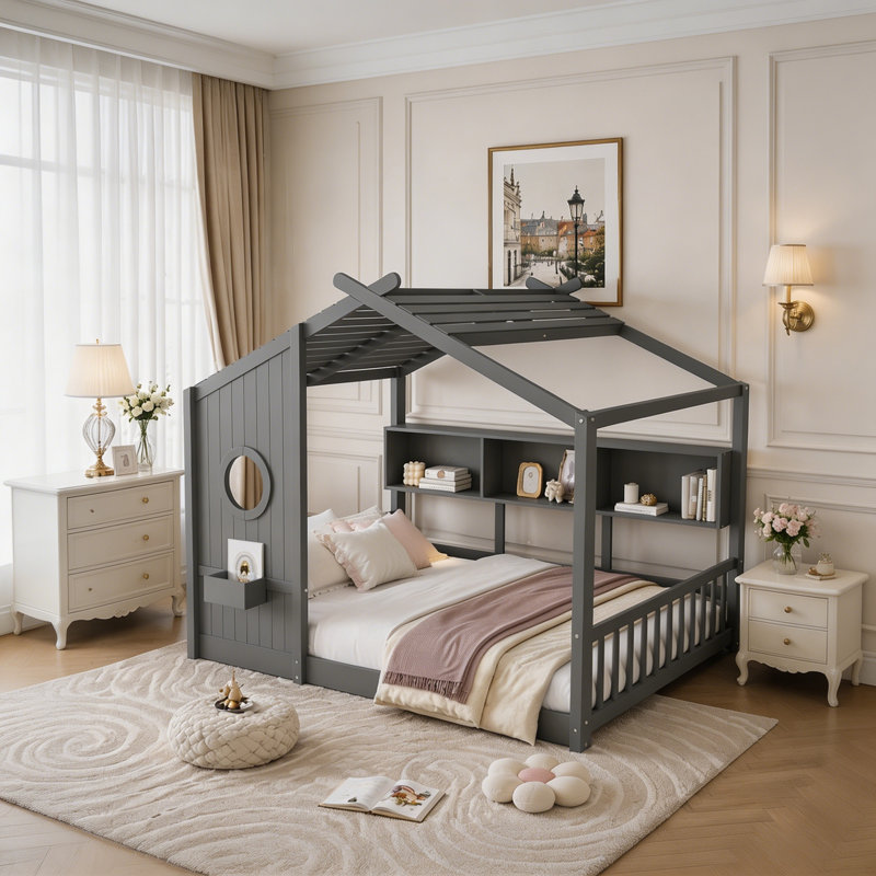 Lit double pleine grandeur pour tout-petit, Grey