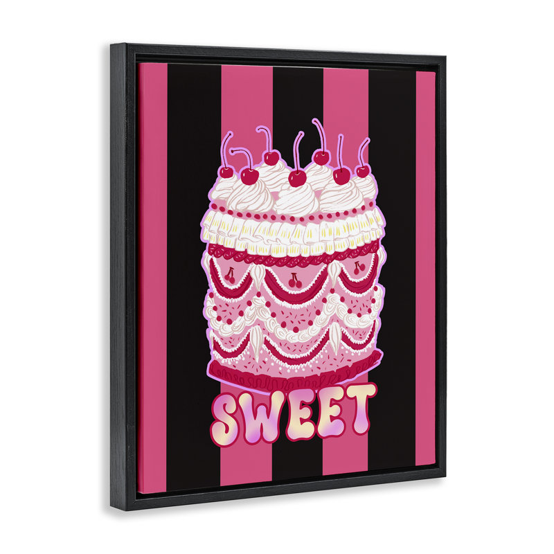 «Sweet Cake with Stripes», art mural encadré par Ziwei Li, Cadre flottant noir de jais, H 21 po x l 17 po