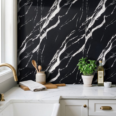 1-Piece Self-Adhesive Marble Wall Tile Sticker