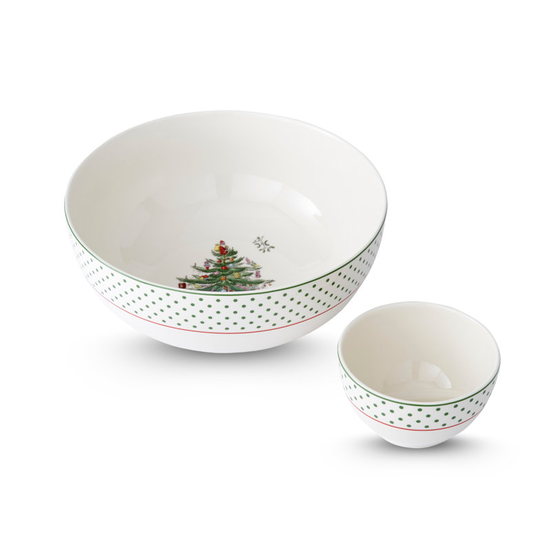 Christmas Tree POLKA DOT CHIP AND DIP 10"