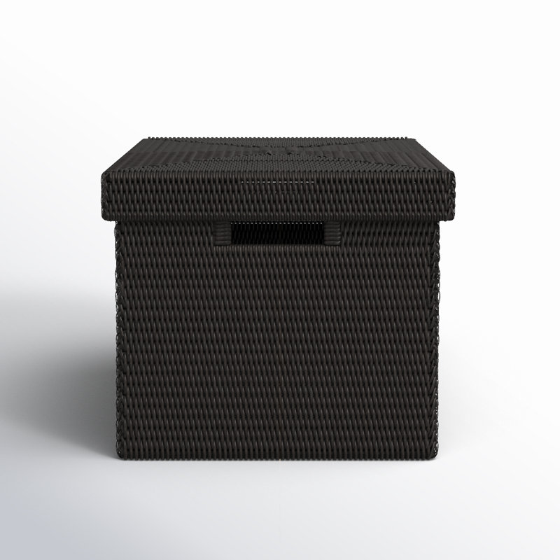 Handwoven Burmese Rattan Rectangle Storage Box with Lid