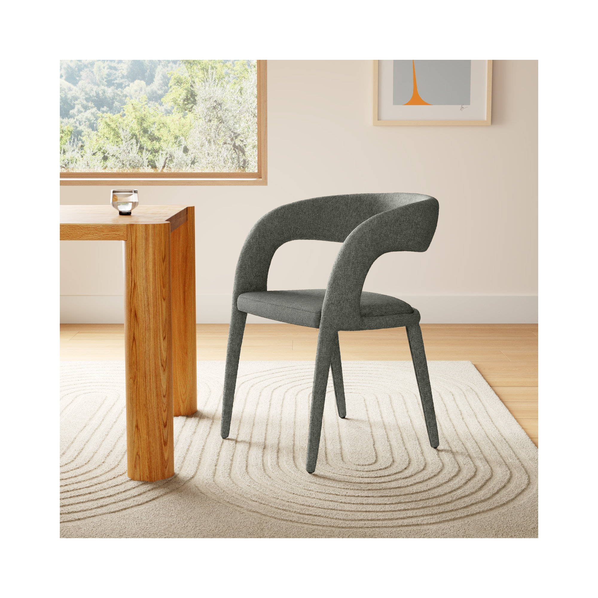 Faerron  Upholstered Dining Armchair, Gray