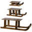 Ensemble de 3 traîneaux 12-23,5 "en bois de manguier