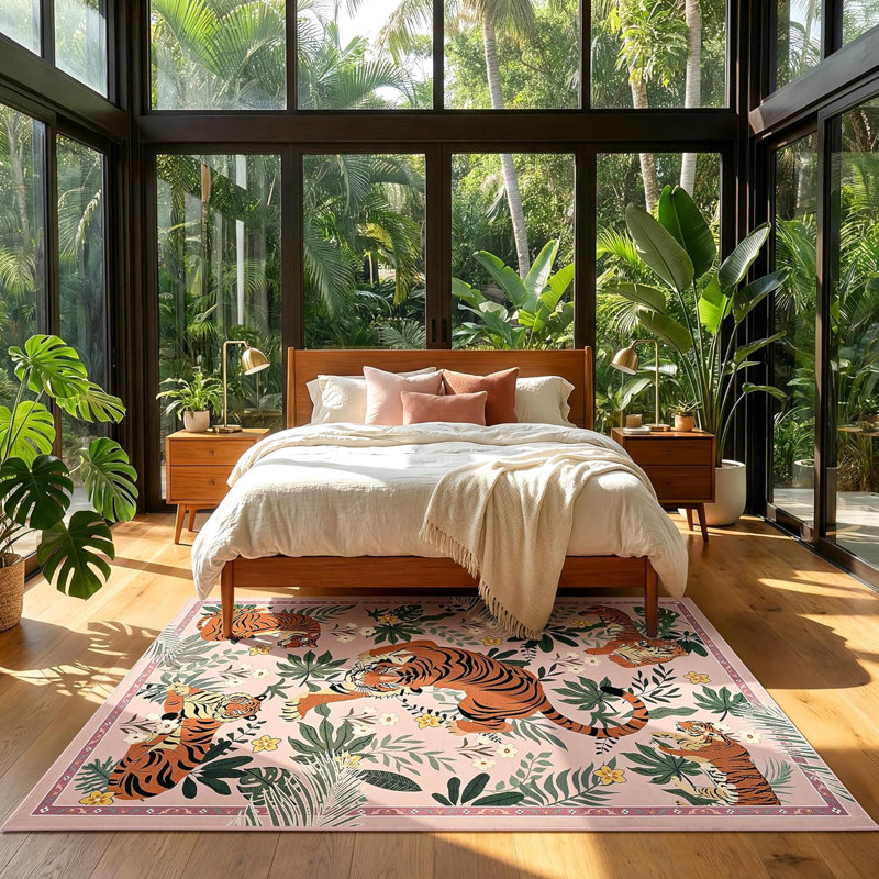 Tapis lavables à la machine Lochas, Rectangle 8 pi x 10 pi, Rose