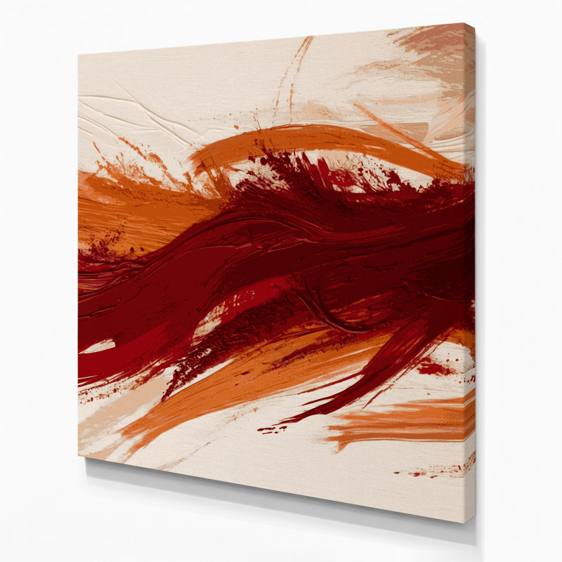 Lyrical Abstraction 4 Beige Canvas Wall Art, 12" H x 12" W