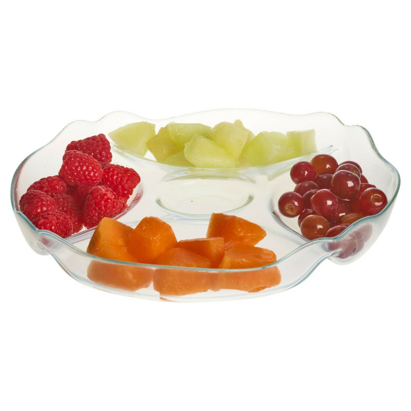 Symple Stuff Glass Divided Serving Dish