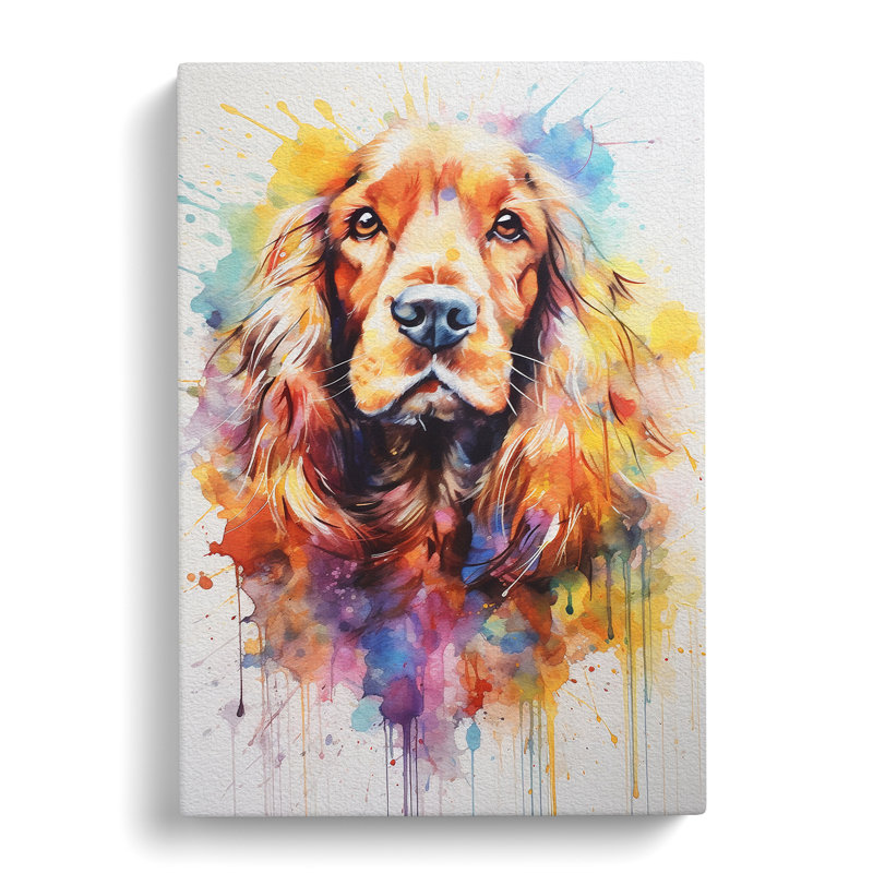 Cocker Spaniel Gestural - Wrapped Canvas Print, 50cm H x 35cm W x 3cm D