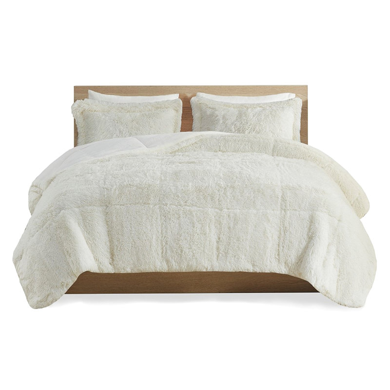Shaggy Long Fur Comforter - Soft Reverse Fill Warm Full/queen