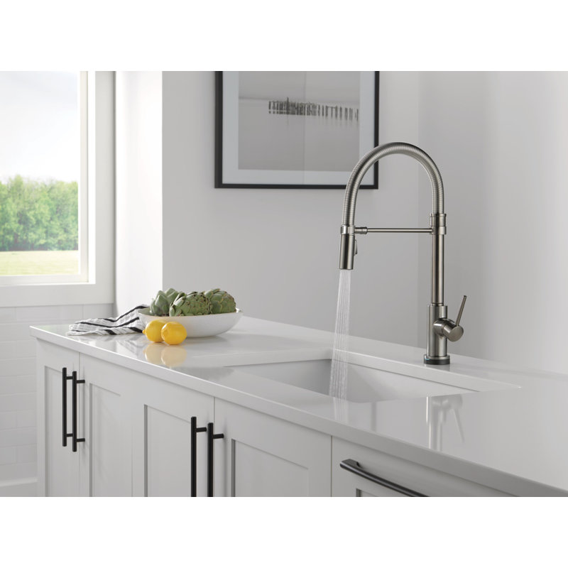 Trinsic Touch2O Kitchen Faucet with Touchless Technology, Black Stainless