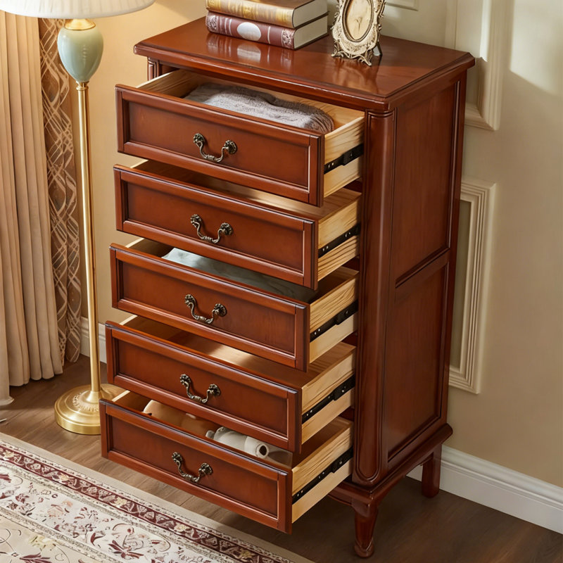 Armoire d'appoint en bois massif cerisier profond