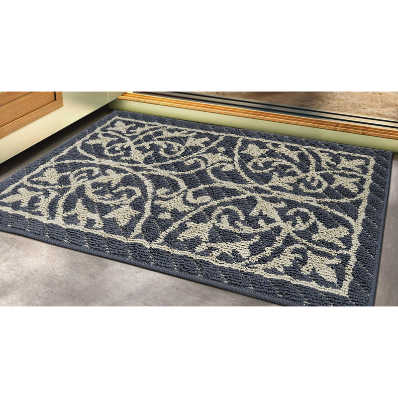 Tapis de porte intérieur Jennavee, Gris foncé, L 32 po x L 48 po