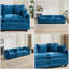 Cloud Sofa 3 Seats - Modern Blue Chenille Sectional Couch for Living Room, Cozy & Stylish American Design-1368680049