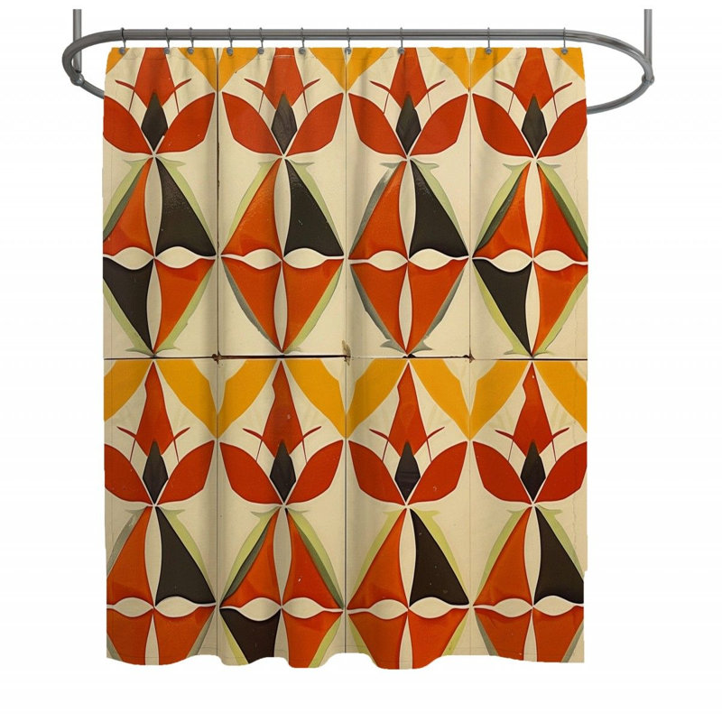 Cargan Geometric Shower Curtain, 73" H x 70" W