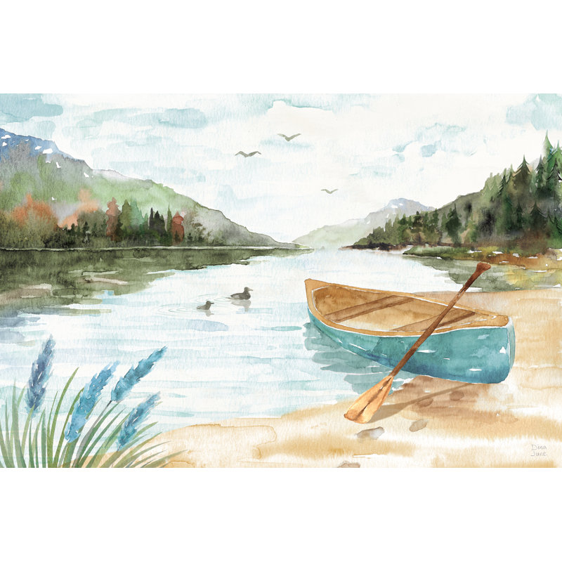 Lake Love I, H 20 po x l 30 po, Toile encadrée, Argent