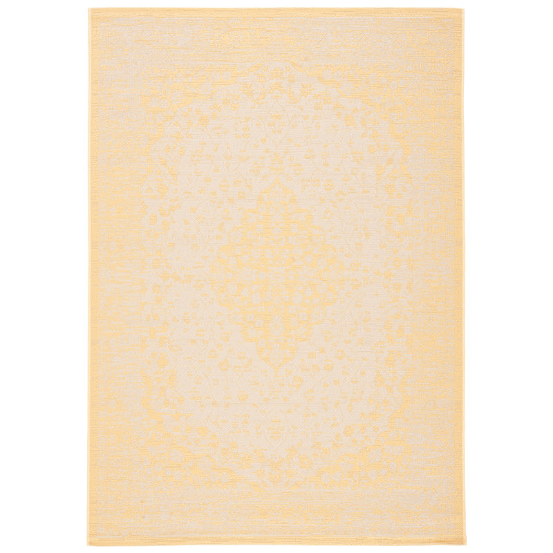 Soraya Beige/Gold Indoor / Outdoor Area Indoor/Outdoor Area Rug, Rectangle 2'7" x 5'