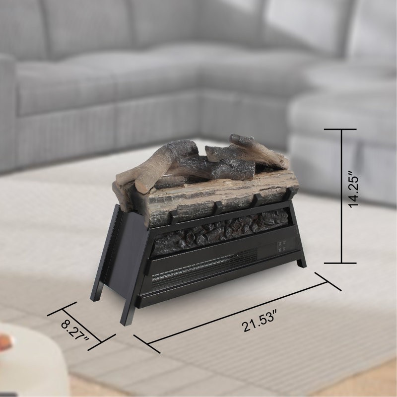 23 Inch Electric Fireplace  3D Log Set Insert, Infrared Fireplace Heater For Indoor