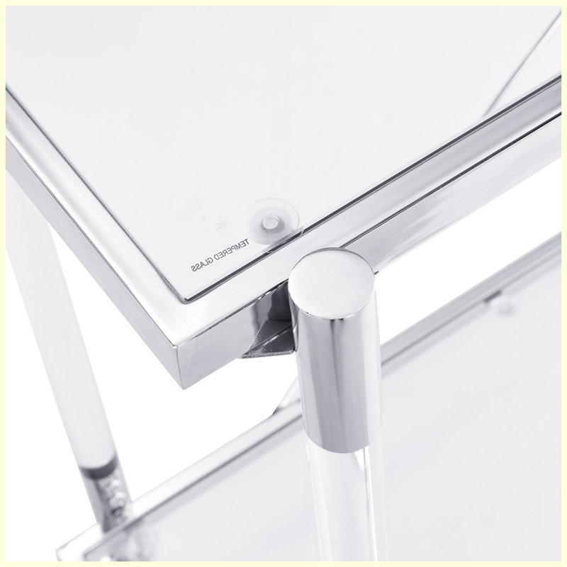 Modern Chrome Glass Side Table