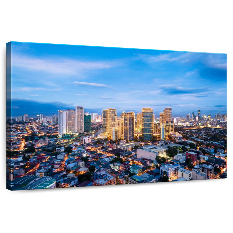 Sirci Makati City avant la tombée de la nuit, H 26 po x l 39 po