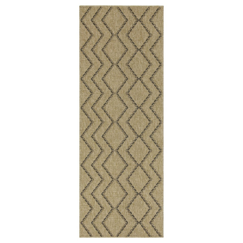 Earth GC_NTL1010 Jute/Black 2 Ft. 7 In. X 7 Ft. 3 In. Indoor/Outdoor Area Rug