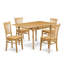 Ensemble de table de cuisine 5 pièces pour 4 personnes comprenant une table de salle à manger rectangulaire avec Dropleaf et 4 chaises, chêne-422029260-422029261