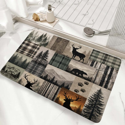 Tapis de salle de bain rustique Woodland