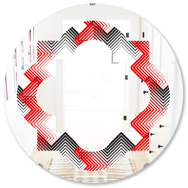 Miroir mural éclectique quadrilobe, H 31,5 po x l po