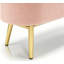 Long tabouret de rangement en velours rose français