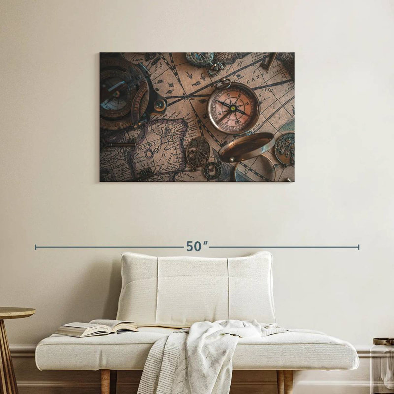 Aletra Map Compass, 24" H x 36" W