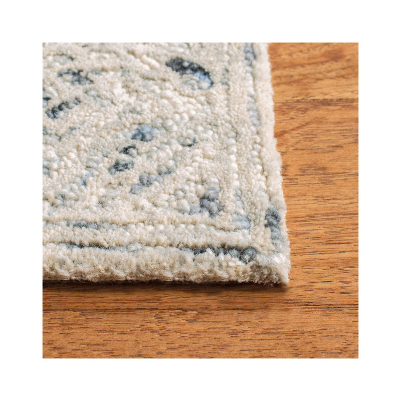 Tapis gris anthracite en laine / coton touffeté à la main Denisha, Rectangle 4pi x 6 pi