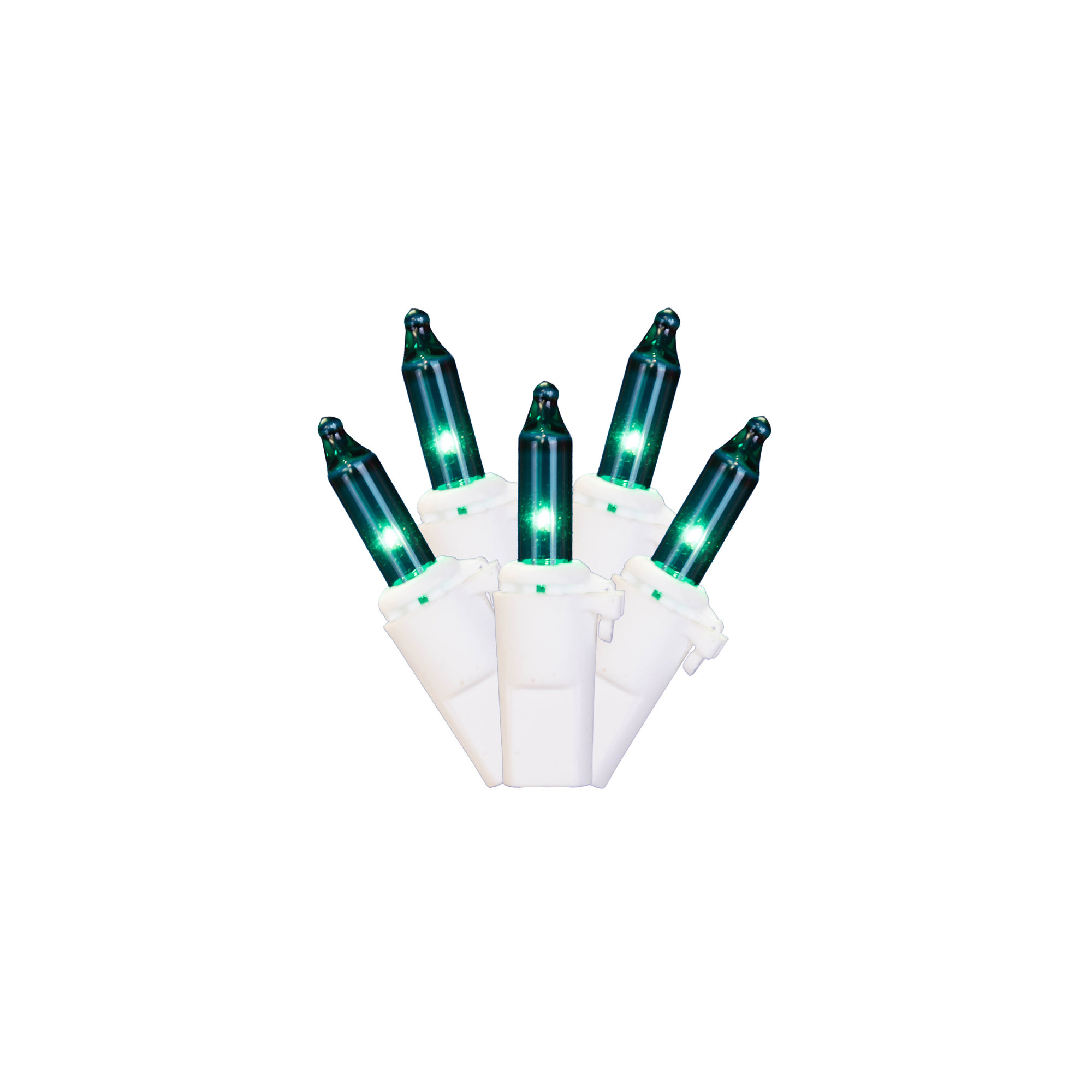 Mini Christmas Lights -  Wire Set, Teal Green/White, 23' L