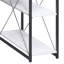 Bureau blanc et noir avec tablettes ouvertes et huche-489722175
