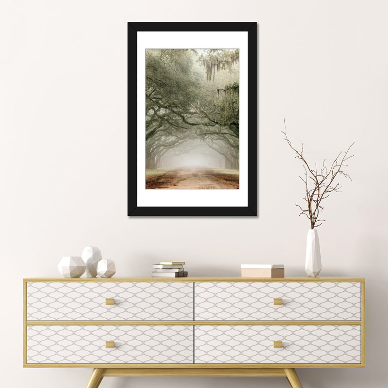 Plantation Drive, Black Open Corner Frame Paper, 24" H x 16" W x 1" D