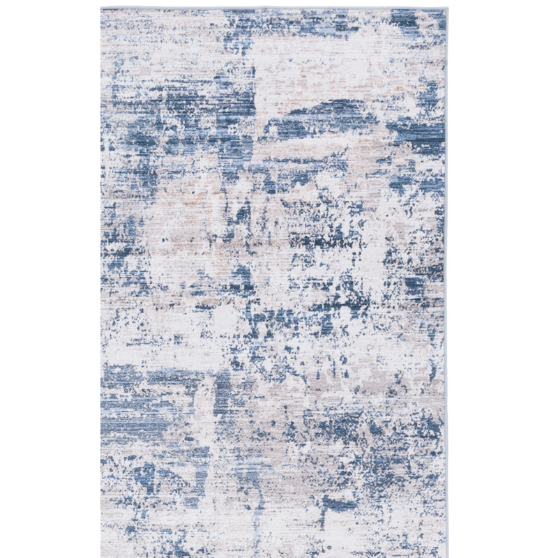 Tapis beige / bleu Malibu 944, Tapis de couloir 2 pi 6 po x 8 pi