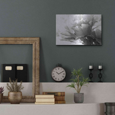 Art mural en métal luxueux, "pivoine translucide" par Debra Van Swearingen, art mural en métal, 16 po x 12 po