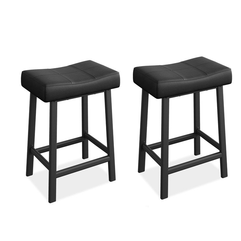 Counter Stool with Metal Frame, Black, Grey
