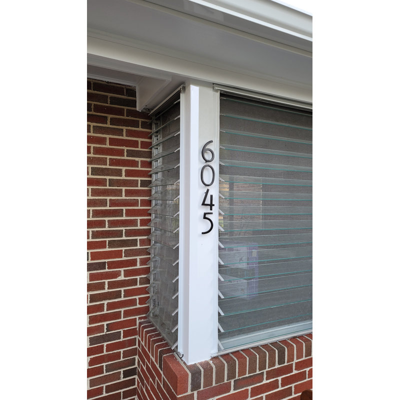 Black Aluminum Floating House Address Number 6, 4 Inch