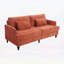 Canapé en chenille de style Mid-Century moderne en tissu avec coussins épais et pieds en bois brun, parfait pour le salon ou la chambre à coucher-1320880877