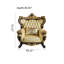 Fauteuil de luxe à couronne sculptée en bois massif