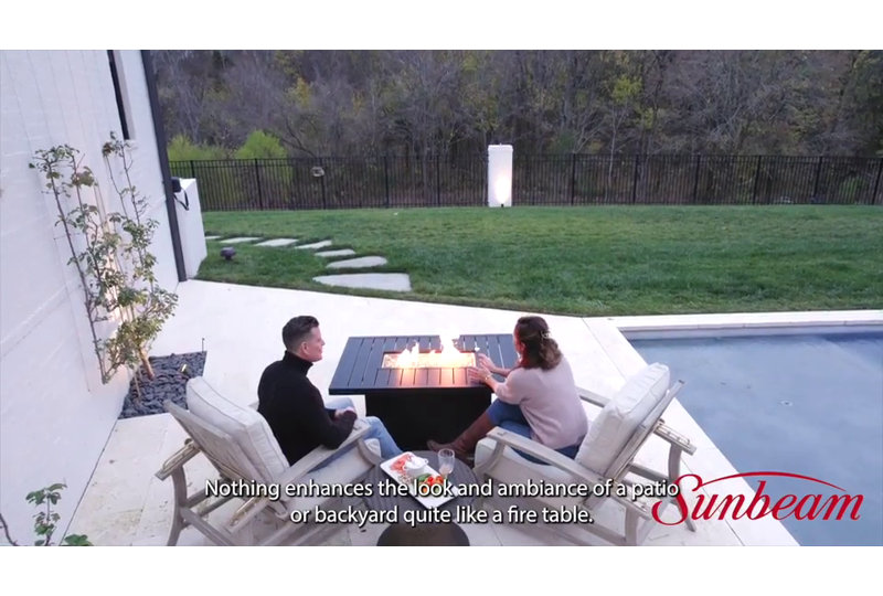 Serenity 50" Black Aluminum Gas Fire Pit Table