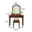 31.5"American-style solid wood brown dressing table with mirror