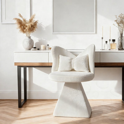 Chaise d'appoint pivotante avec dossier papillon