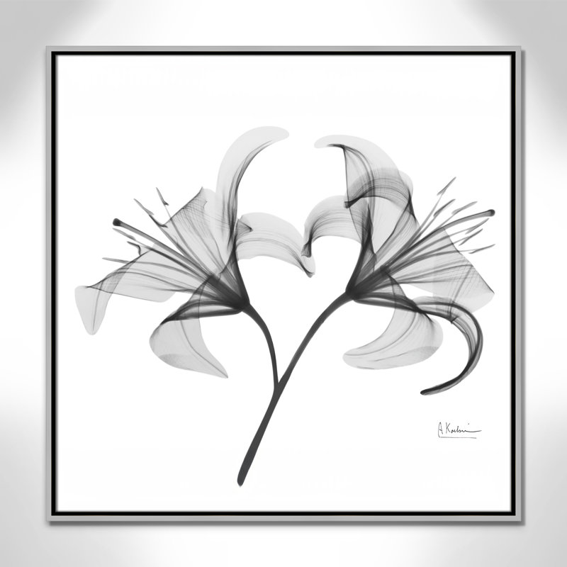 «Lilly Twins - Square Version Print» par Albert Koetsier, Argent, H 31,5 po x l 31,5 po