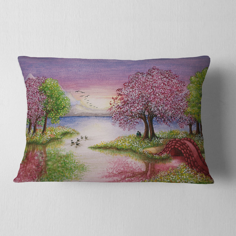 Coussin lombaire paysage romantique