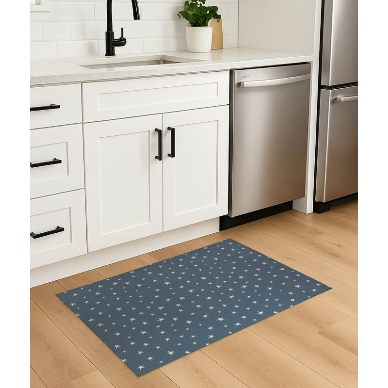 Tapis de cuisine antidérapant Starry Night, Bleu, Rectangle 4pi x 6 pi