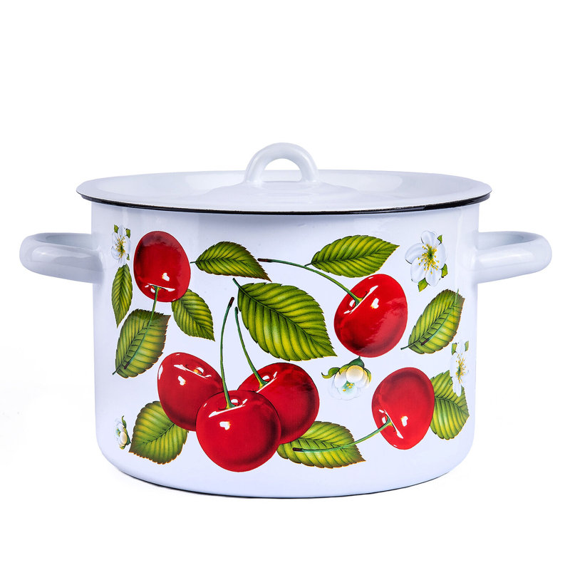 Marmite cerise et émail