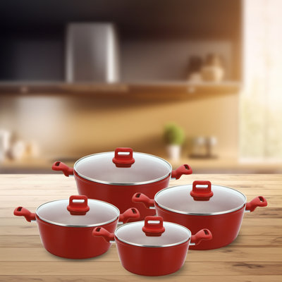 ZOYA 8 - Piece Non-Stick Aluminum Cookware Set