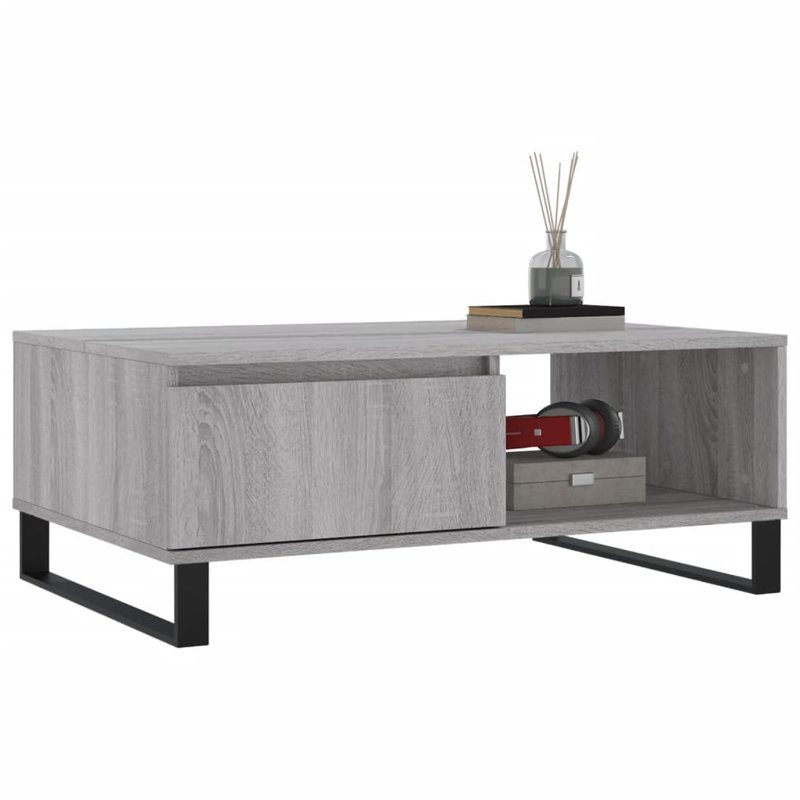 Azaryia Sled Coffee Table with Storage, Grey Sonoma