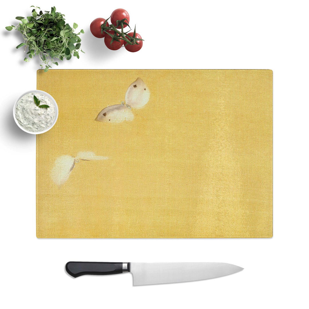 Tempered Glass the Two Butterflies by Shibata Zeshin Chopping Board
